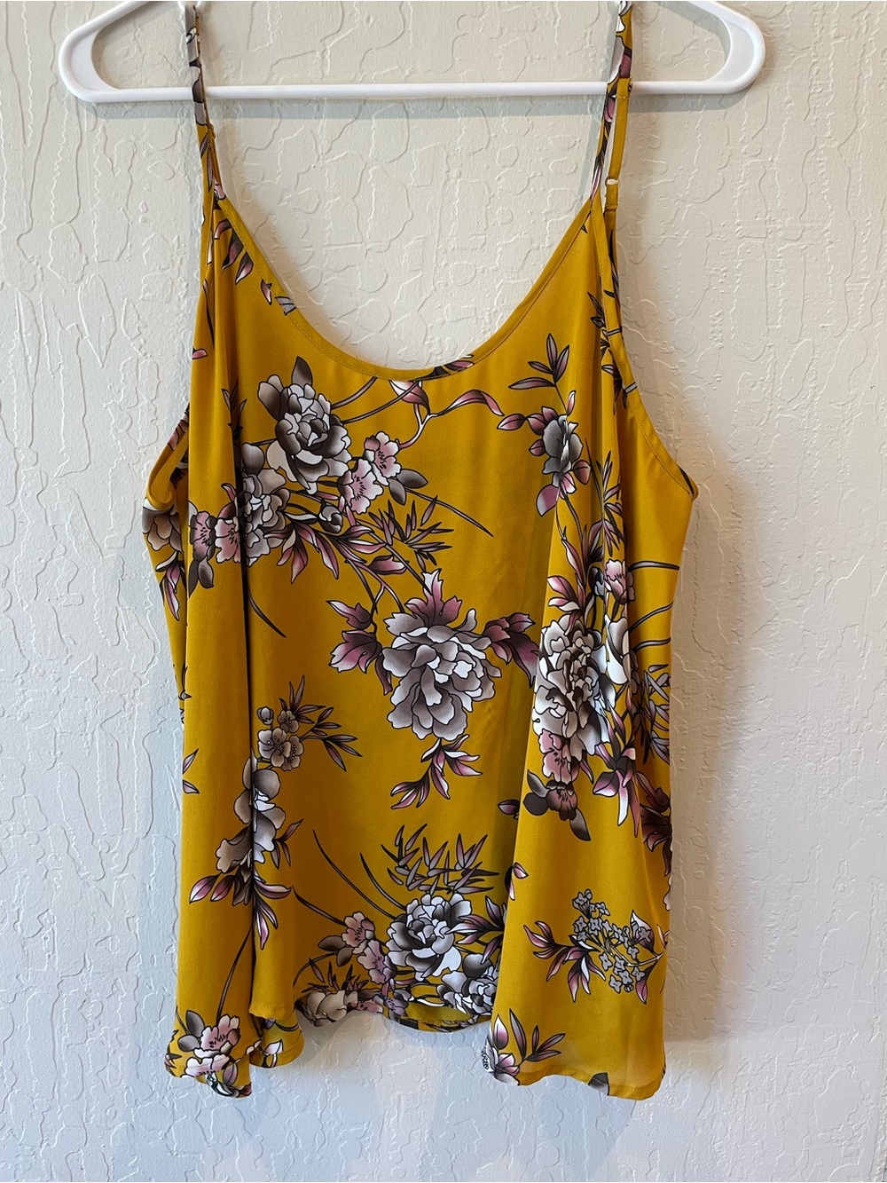 Apt. 9 Mustard Floral Spaghetti-Strap Cami